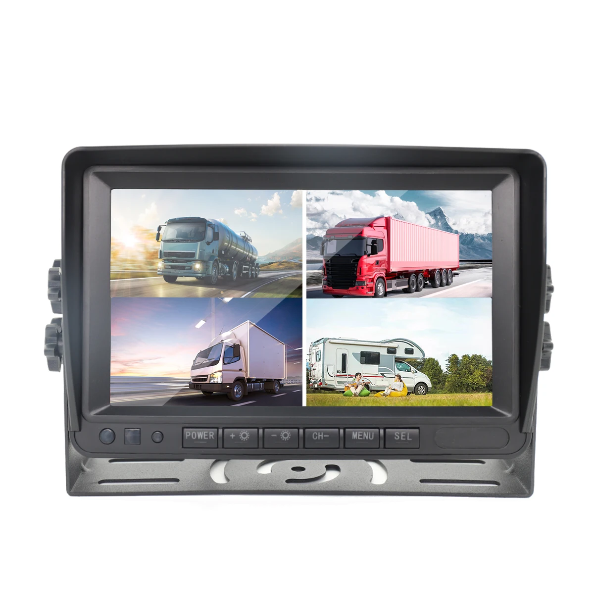Best Selling 7-inch U-shaped Bracket 4CH with Sunshade Display Car Reverse Camera System Car Parking Camera With Monitor