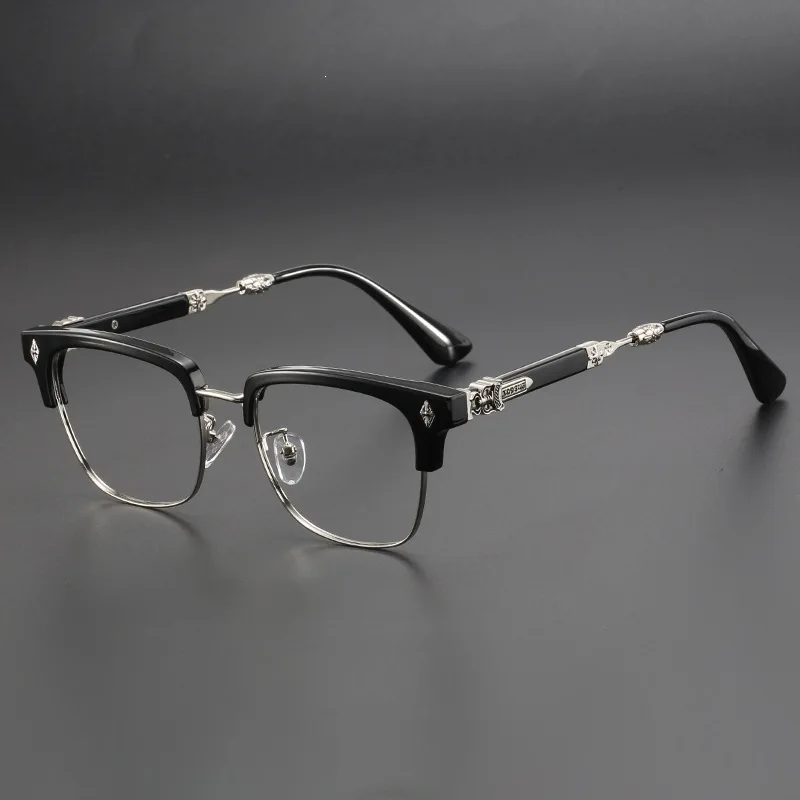 1 Pair of New Stylish Metal Square Large-Frame High-Quality Business Glasses for Men and Women, High-End Youthful-Looking Anti-Blue Light Non-Prescription Glasses, Fashionable and Comfortable for Daily Wear on Campus