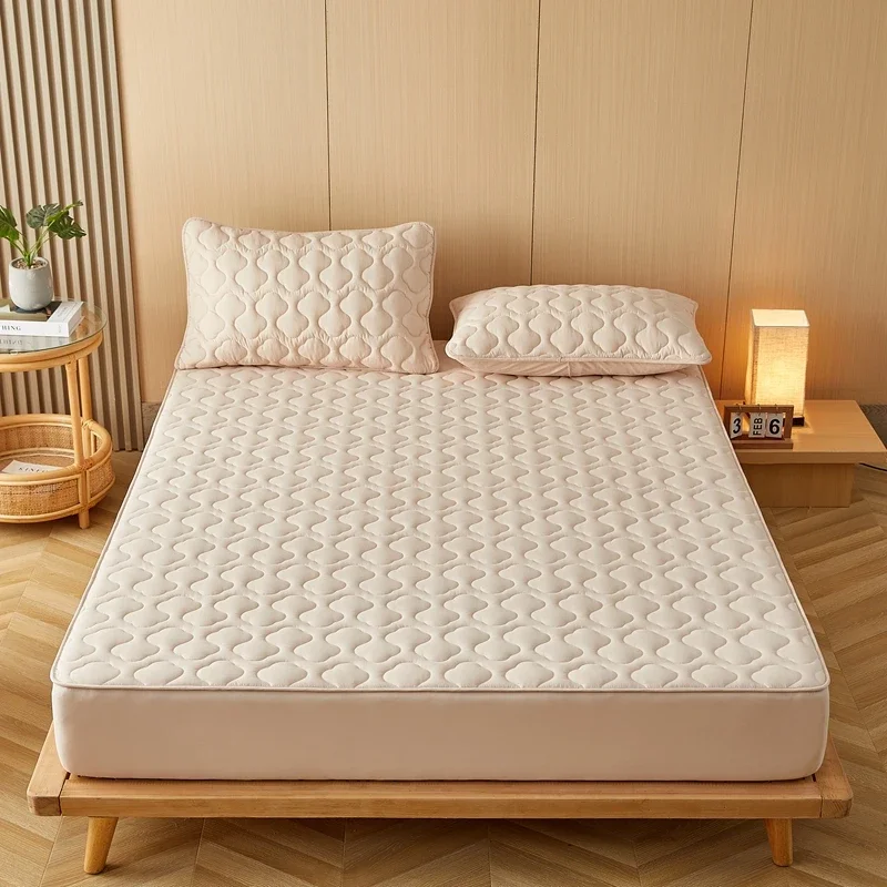 

Thicken Quilted Mattress Pad Protector Anti-mite Mattress Cover Adjustable Skin-Friendly Durable Bed Cover All-inclusive 침대커버