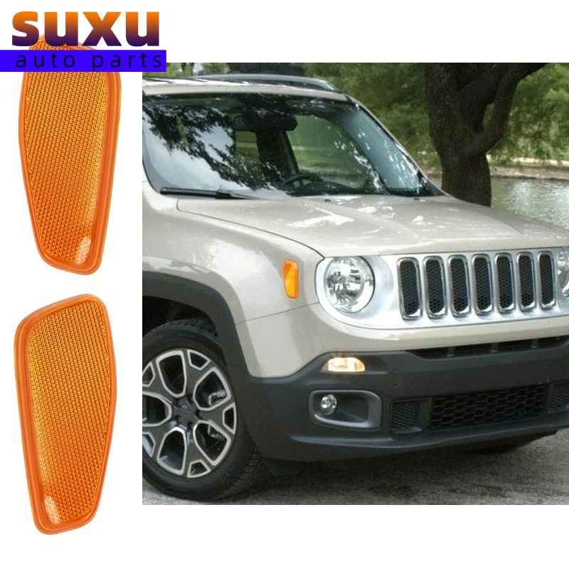 

Left/Right Side Marker Light 68312506AA 68312507AA For Jeep Renegade 2015-2020 Yellow Reflector Lamp Assembly