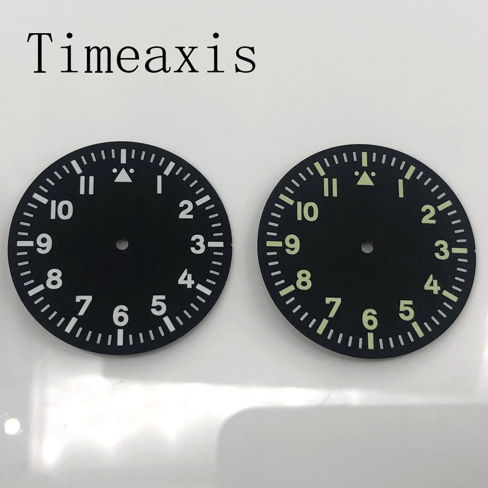 محور الوقت 35.5 ملم قرص معقم مضيء مناسب NH35 Miyota8205/8215/821A Mingzhu2813/3804 أجزاء ساعة يد تعمل بالحركة أسود #1