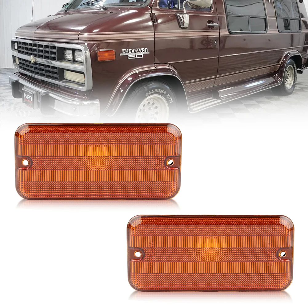 2 uds para Chevrolet C/K C10/20/30 GMC van G10 G20 G30 G1500 G2500 G3500 guardabarros delantero/trasero cubierta de luz de posición lateral