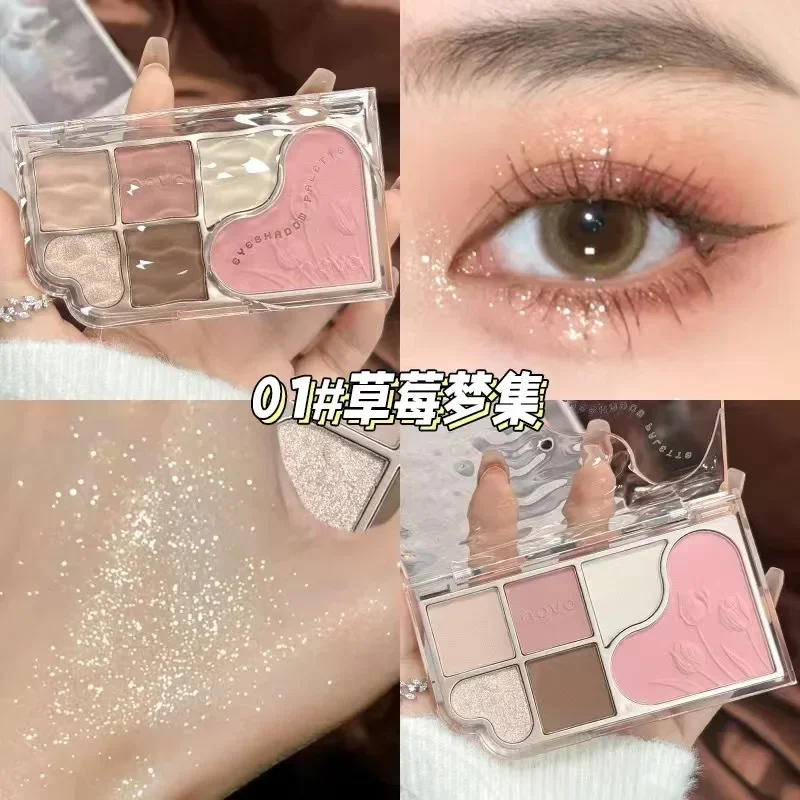 NOVO Dream Star Sand six color comprehensive eye shadow disc beginner matte highlight brightening powder blusher one disc