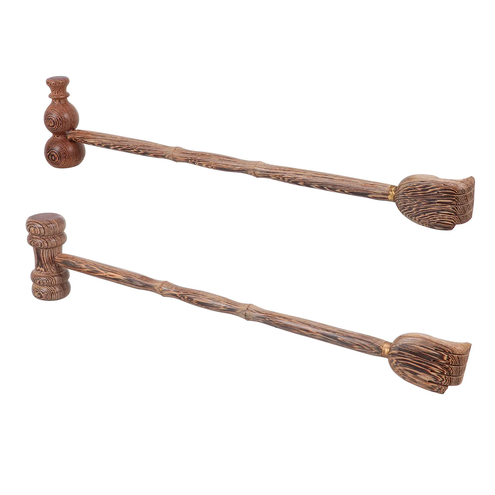 2Pcs Wood Back Scratcher Double-Head Handheld Massage Hammer Dual-Use Body Muscle Relaxation Massager Stick Wood Body Massager