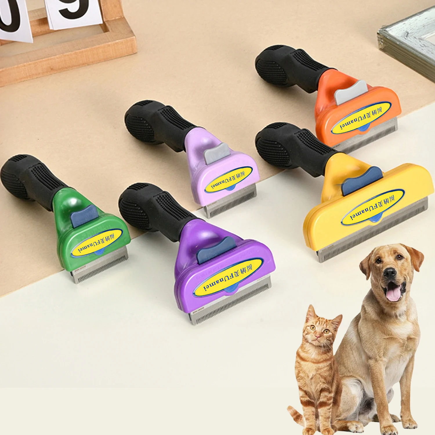 Cepillo para perros, accesorios de aseo, eliminador de nudos de pelo para mascotas, perros grandes, pelo corto y largo, peines antipolidos, suministros para el cuidado del cabello de gatos