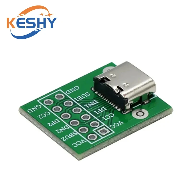 5pcs/lot Type-c usb transfer pin dip female base B adapter plate welded female head typec feed and discharge pin