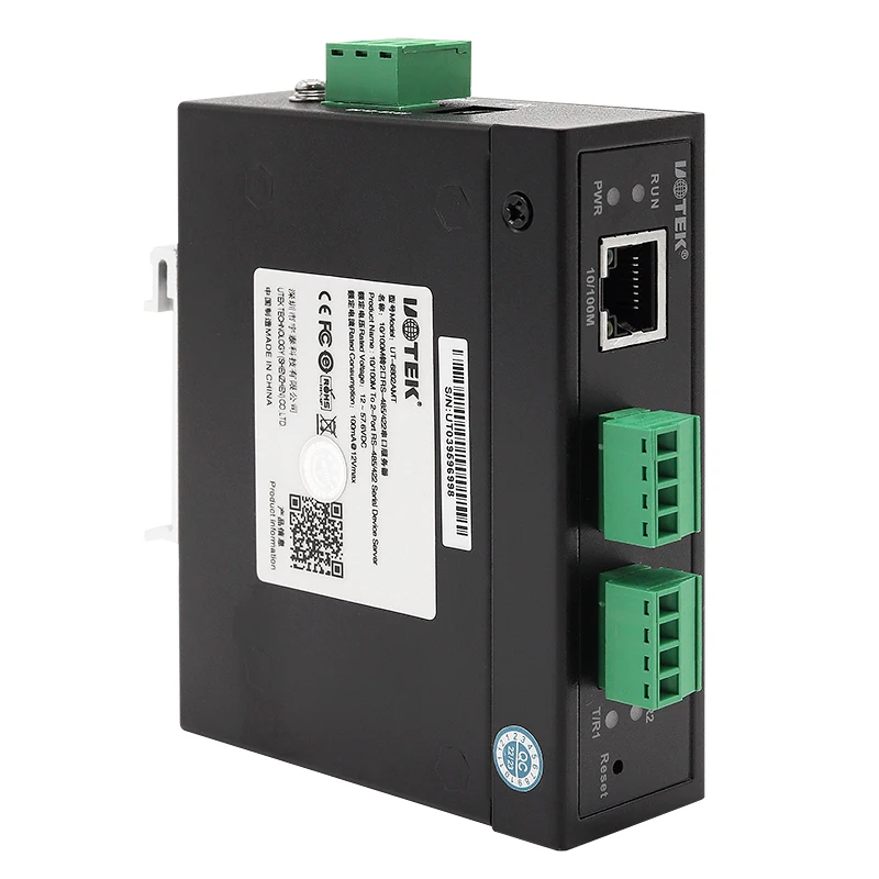 UOTEK 10/100M to 2 ports RS 485/422 Serial Device Server With 10/100M Adaptive Ethernet Port TCP/IP Protocol UT-6802AMT