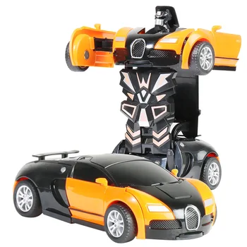 Transformação mini 2 em 1 carro robô brinquedo anime ação colisão transformando modelo deformação veículos brinquedo presente para crianças