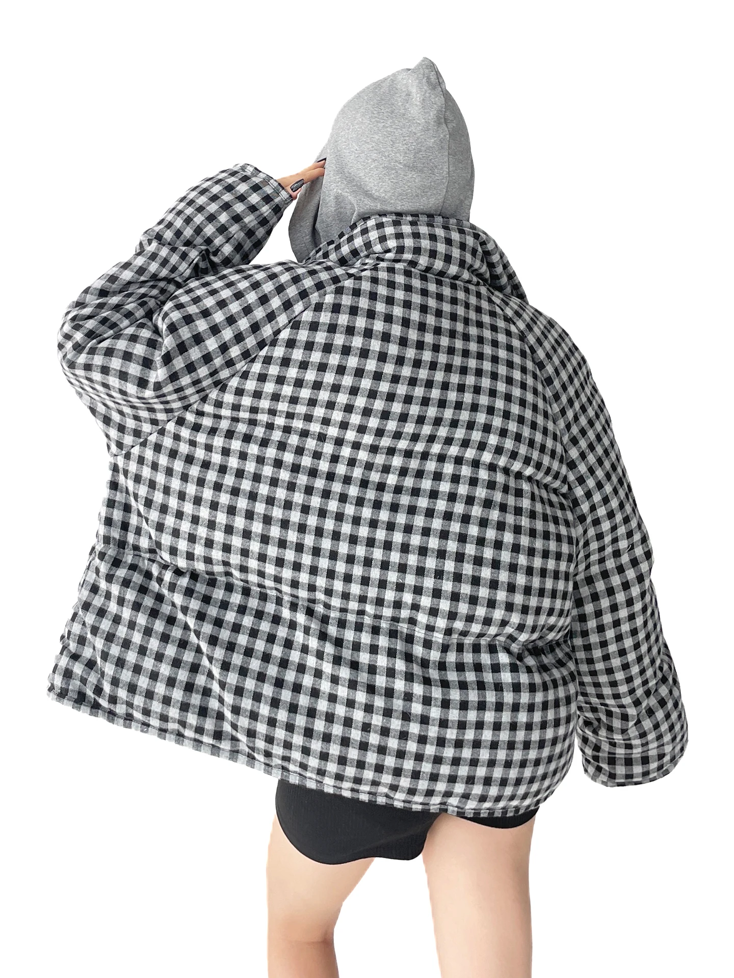 الشارع Sle الكورية الرجعية منقوشة الملمس المرأة أسفل Jaet 2025 شتاء جديد ort فضفاض دافئ الأبيض Du أسفل معطف #2