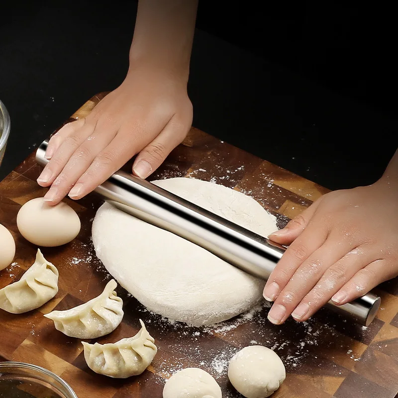 Edelstahl Nudelholz Backen Brot Gebäck Roller Antihaft-Backwerkzeug Kochen Pizza Cookie Cannoli Tubes Küchenutensilien – Detail 9