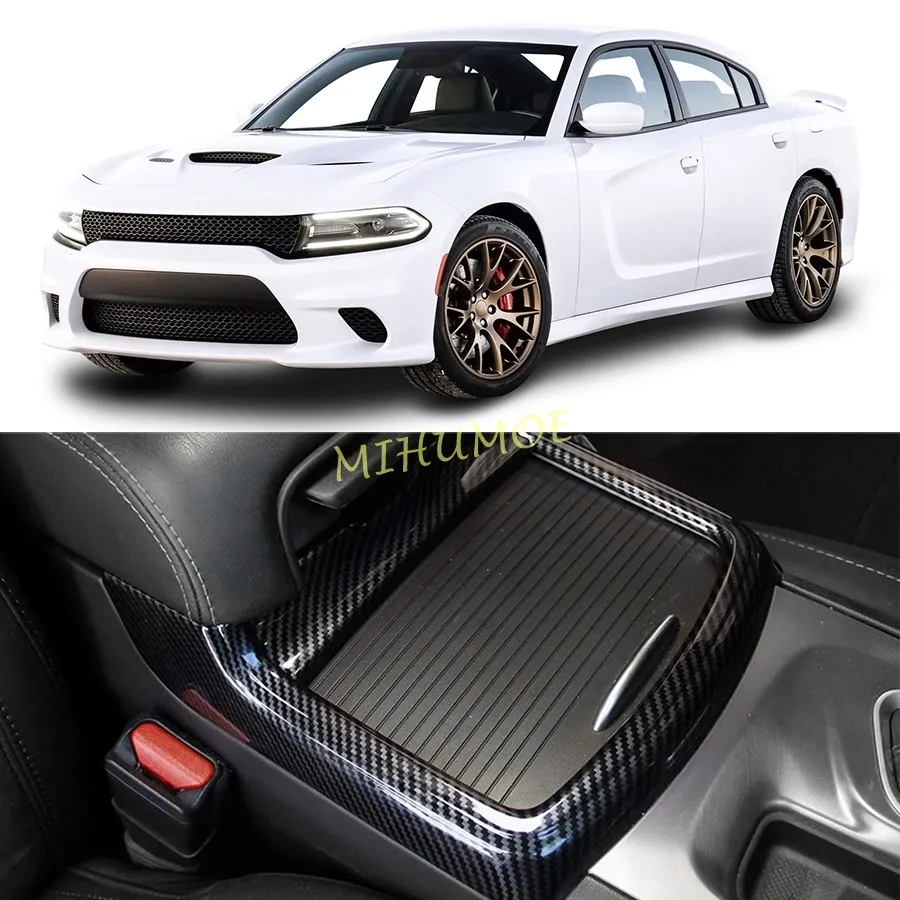 

Для Dodge Charger 2011-2023 углеродное волокно внутренняя рамка чашки для воды держатель чашки крышка наклейка ABS авто аксессуар