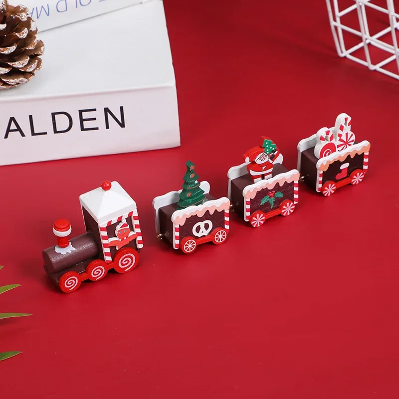 

Painted Wooden Christmas Train with Decorations, 4 Sections, Home Decor, Gifts, New Year, Christmas Decorations