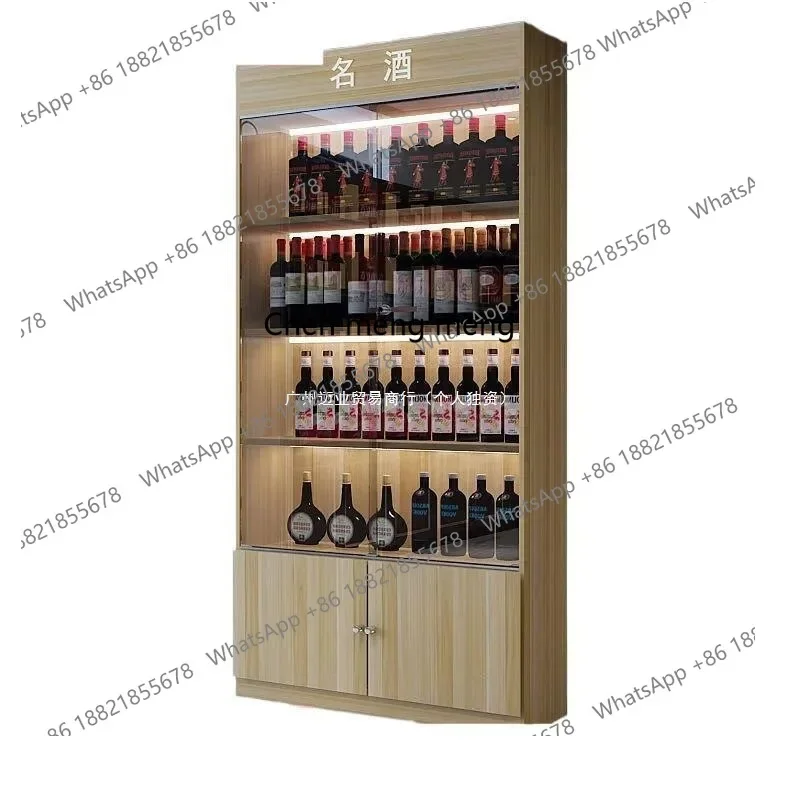 X Display cabinet Glass door with lock, tea shelf, display rack Display cabinet