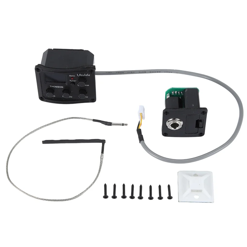 

-A96P Ukelele Uke Piezo Pickup Preamp 3-Band EQ Equalizer Tuner System With LCD Display