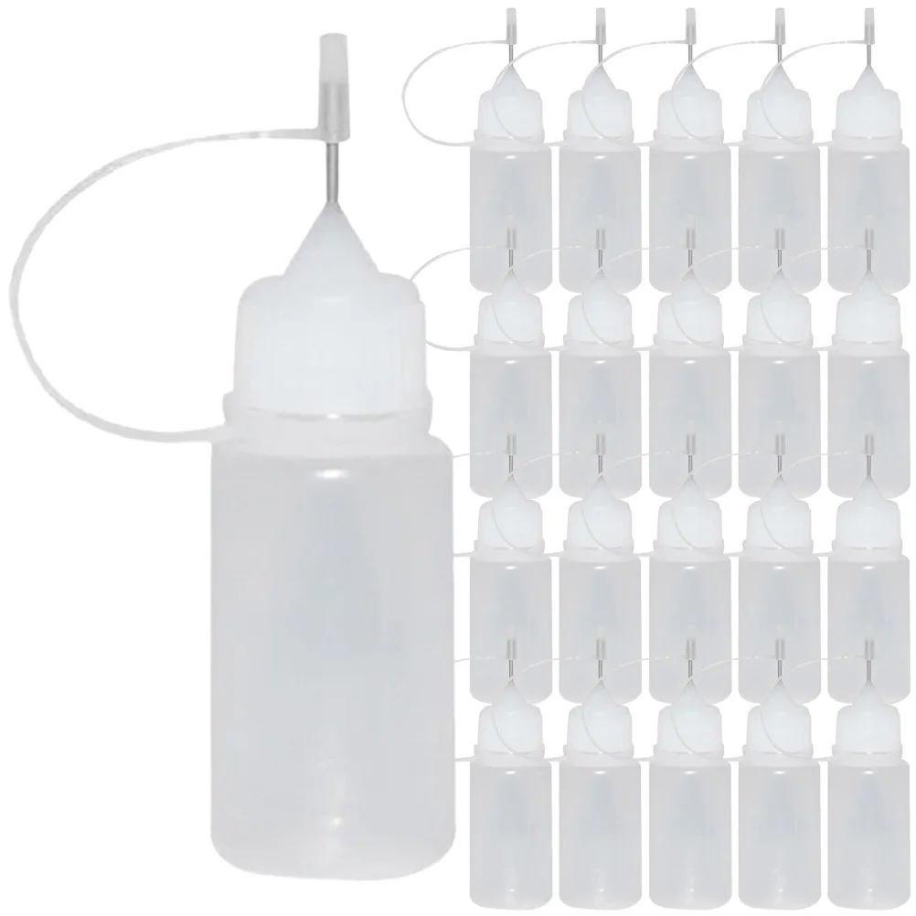 

30Pcs Empty Squeeze Bottles with Needle Tip Portable Refillable Applicator Bottles for Thin Glue Paint Oil Precision Craft and