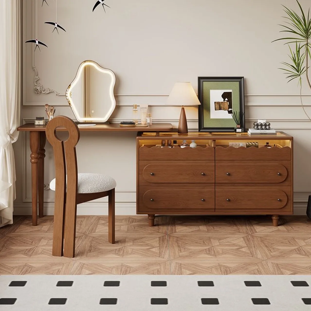 

Customizable medieval solid wood dresser chest