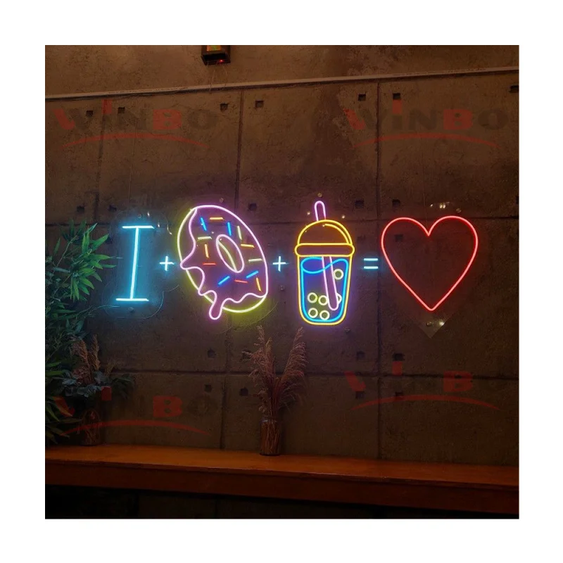 (customized)Winbo Milk Tea Boba Bubble Tea Les Neon Sign Custom Light Sign Logo Led Signage Bubble Tea Sign Neon