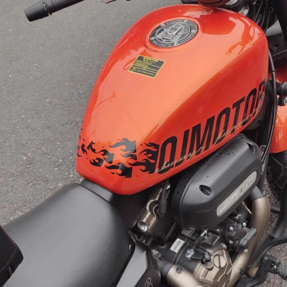 

Waterproof Motorbike Side Panels Fuel Tank Fairing Scooter Vinyl Decals Cool Decoration Black White Flame Motorcycle Stickers