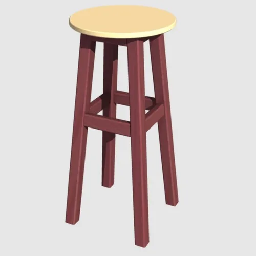 Arbre Wood Stool 60 cm Purple Skeleton