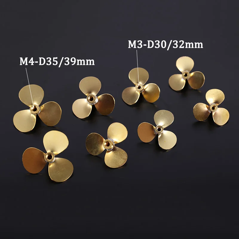 1 قطعة النحاس 3-شفرات المروحة Φ2mm/M3/M4 دعامة صغيرة ل 2 مللي متر/3 مللي متر/4 مللي متر رمح RC قارب الغواصة مقياس البحرية قارب