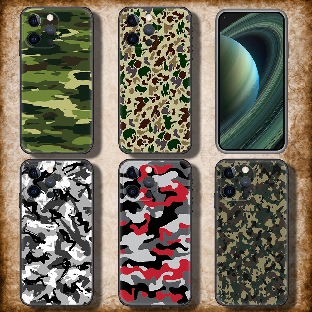 70C Camouflage Pattern Camo Soft Case for Redmi Note 11 11S 10 10T 10 Pro Max 10S 9T 9 9S 8 8T 7 Xiaomi Mi 11 11I 12 12X