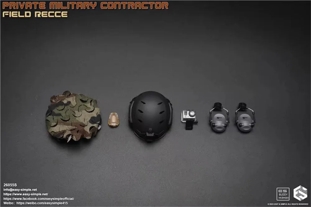 

Easy&Simple ES 26055S PMC Private Military Contractor Field Soldier Helmet Night Vision Cover Accessories For 12" Action DIY 1/6