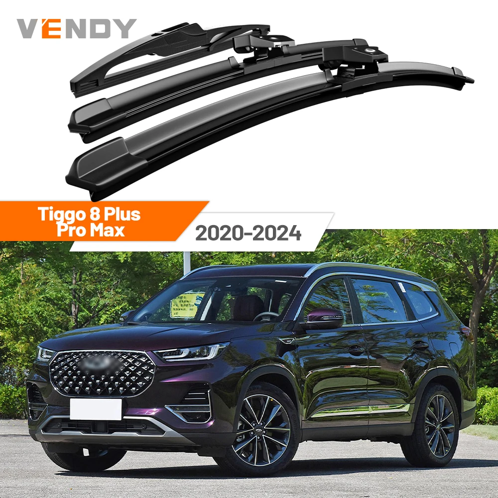 For Chery Tiggo 8 Plus Pro Max 2020-2024 2021 2022 2023 Front & Rear Windshield Wiper Blades Windscreen Wipers Set Accessories