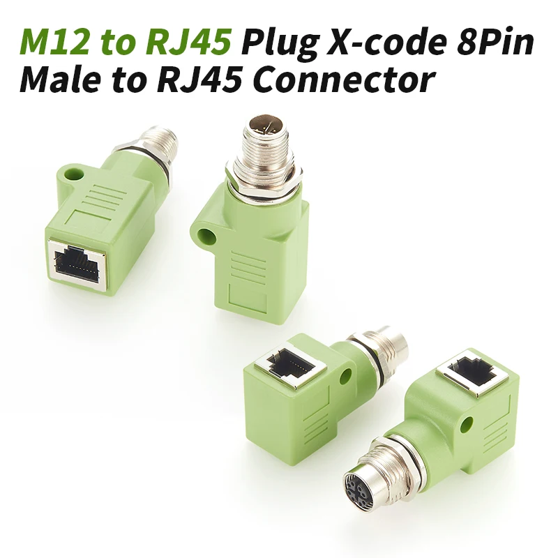 

M12 to RJ45 Plug X-code 8Pin Male to RJ45 Connector Adapter Ethernet Cable to M12 Male and Female Socket Ethernet Connector