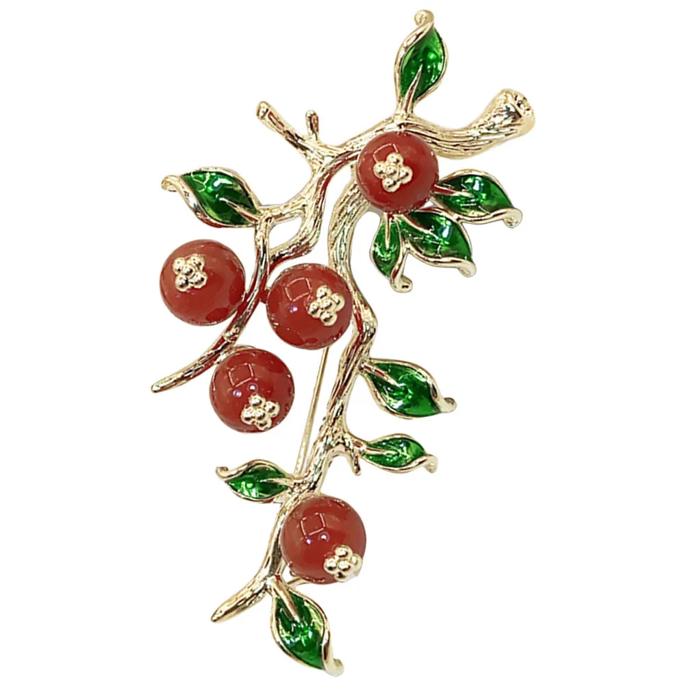 

Elegant Persimmon Brooch For Women Corsage Cheongsam Lapel Pin Brooches Costume Jewelry Accessory Decorative Pin Gift For
