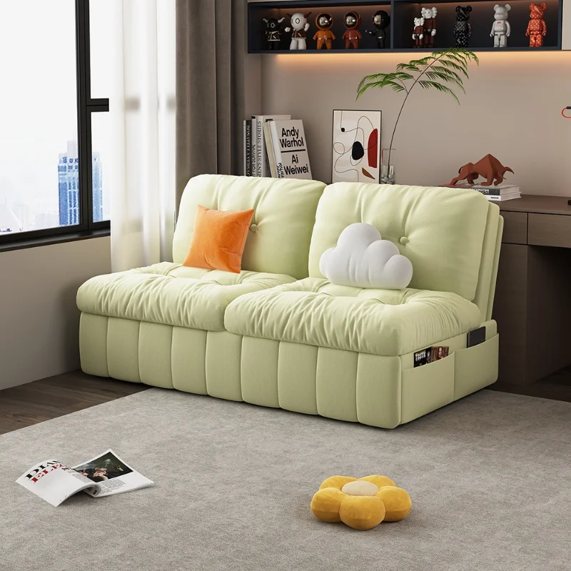 Frosted Velvet Living Room Sofas Without Handrails Modern Recliner Folding Sofa Daybed Nordic Divani Da Soggiorno Home Furniture