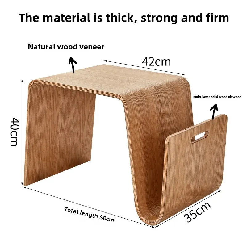 Nordic N-Shaped Coffee Table Creative Solid Wood Side Table for Living Room Minimalist Designer Sofa Desk Compact Home Furniture
