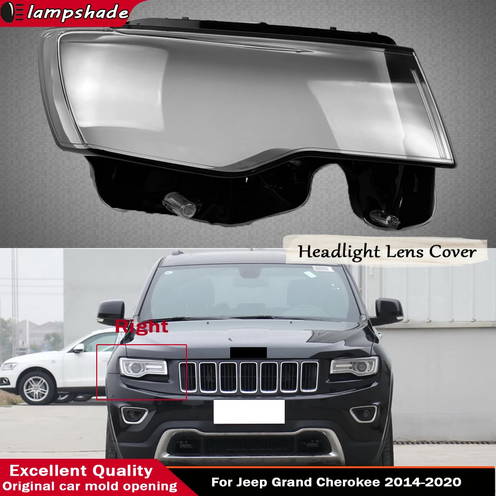 

Car Headlight Lens Shell For Jeep Grand Cherokee 2014 - 2021 Headlamp Cover Plexiglass Lamp Shade Transparent Lampshade Housing