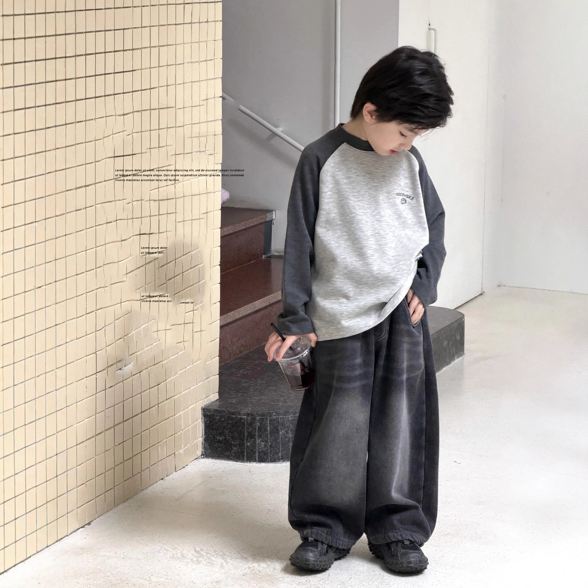 

Kids Baby Girls Shirt New Winter Patchwork Thicken Warm Children Boys T-shirt Casual Versatile Round Neck Little Boys Undershirt