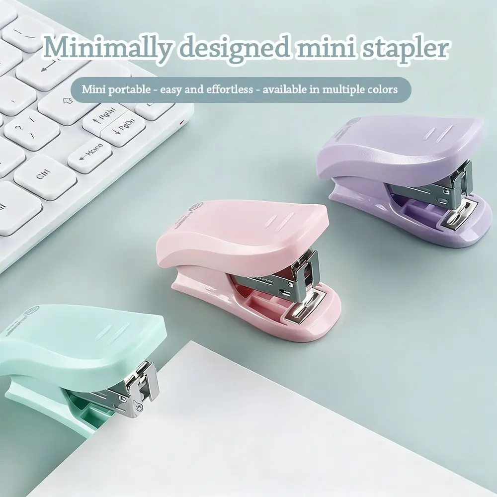 Simple Fresh Color Mini Stapler Labor Saving 26/6 Staples Stapling Machine Staples Bookbinding Machine Students