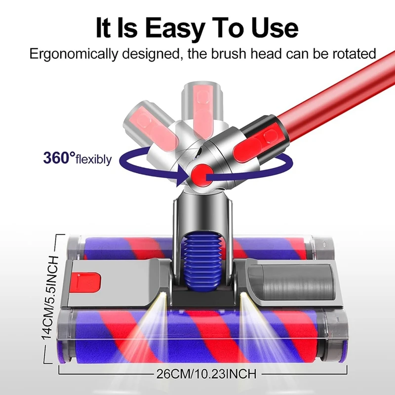 

Сменная вакуумная головка A87Z для двигательной головки серии Dyson V7 V8 V10 V11 V15, головка очистки мягкого ролика, двойная роликовая щетка