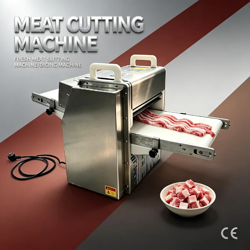 Stainless Steel Fresh Meat Slicer Electric Multifunctional Meat Shredding Dicing Machine For Restaurant Beef Chicken Breast