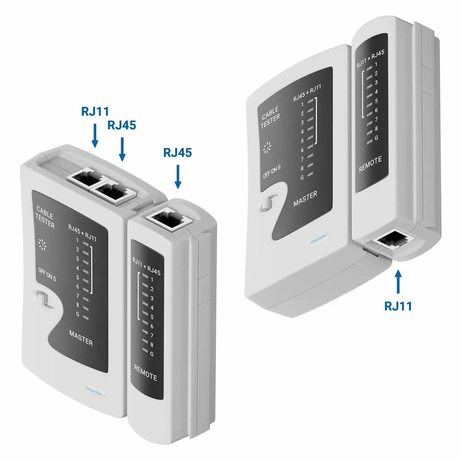 WoeoW RJ45 Tester Tester kabli sieciowych Ethernet narzędzie do kabel Ethernet RJ45 LAN Cat6 Cat6a Cat5 Cat5e Cat7