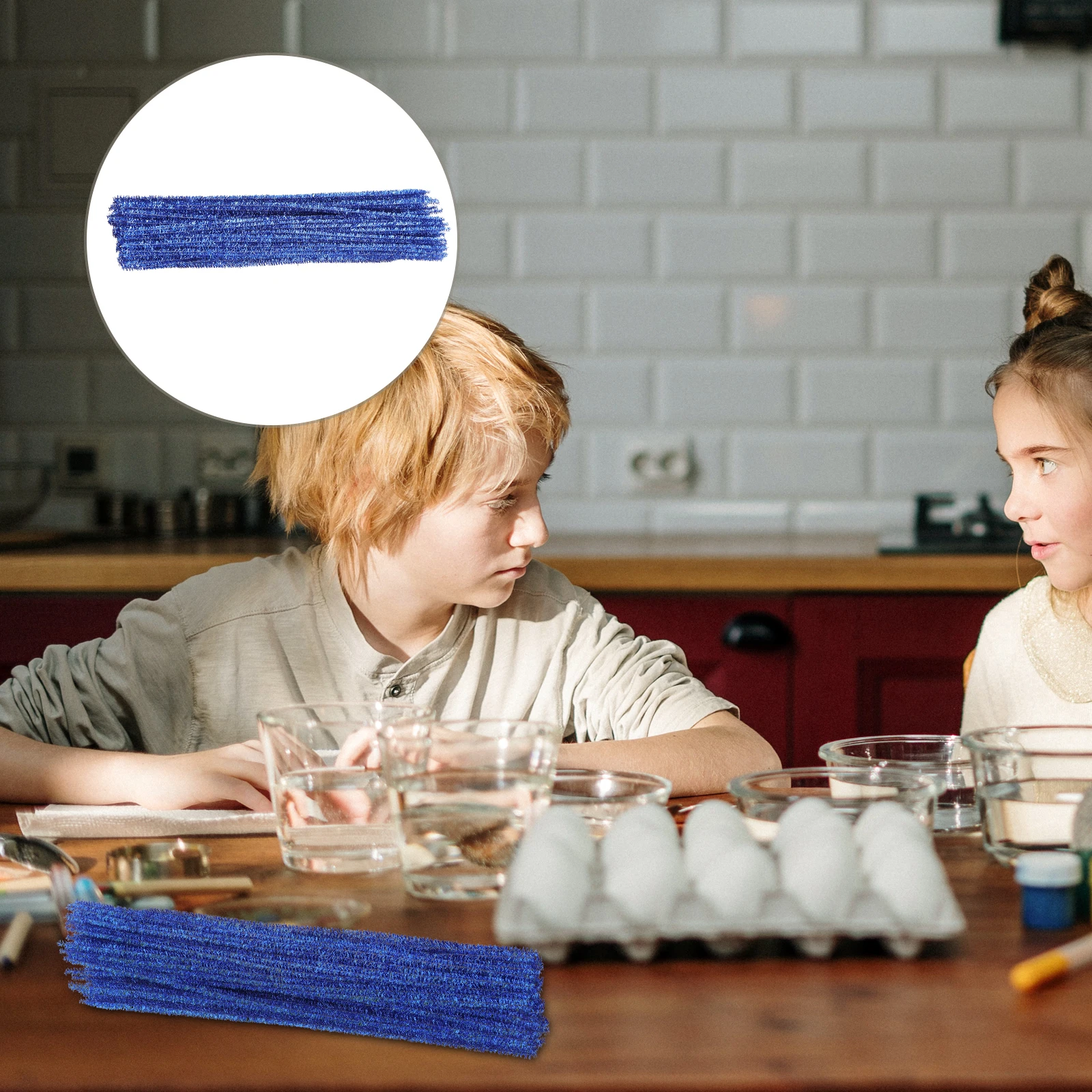 

100pcs 30Cm Glitter Metallic Strands Diy Craft Material Kids Creative Gift Party Favors Christmas Decoration Royalblue Twisted