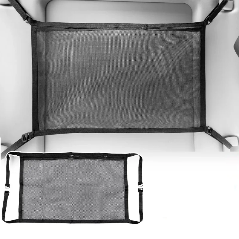 

1pc Adjustable D-Shaped Buckle Car Roof Cargo Net Mesh Storage Organizer Fit For Travel Camping Long Trips Roof Luggage Net