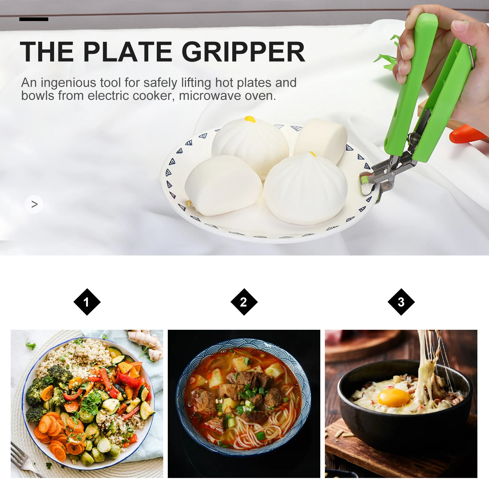 

Anti-scalding Tongs Gripper for Hot Dishes Bowls Plates Kitchen Tool Stainless Steel Plastic Easy Use Cooking Aid