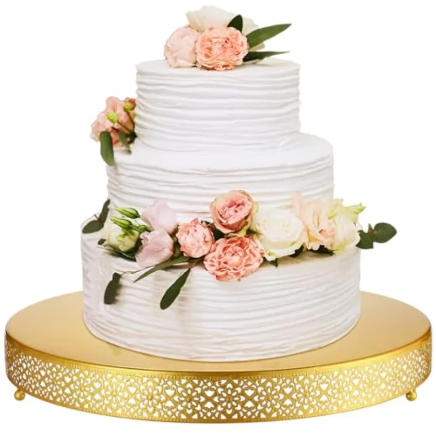 

Cake Stand 20 Inch Round Metal Cupcake Dessert Wedding Cake Stand Cookies Display Holder Fruit Serving Tray for Table Wedding B