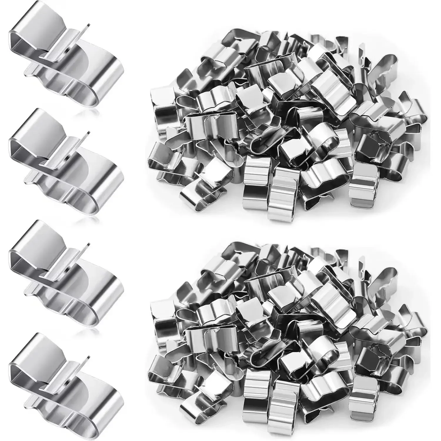150PCS Stainless Steel Trailer Wiring Clamps Solar Panel Cable Clamps SUPPLIES For Managing Cables For Boats, Trailers
