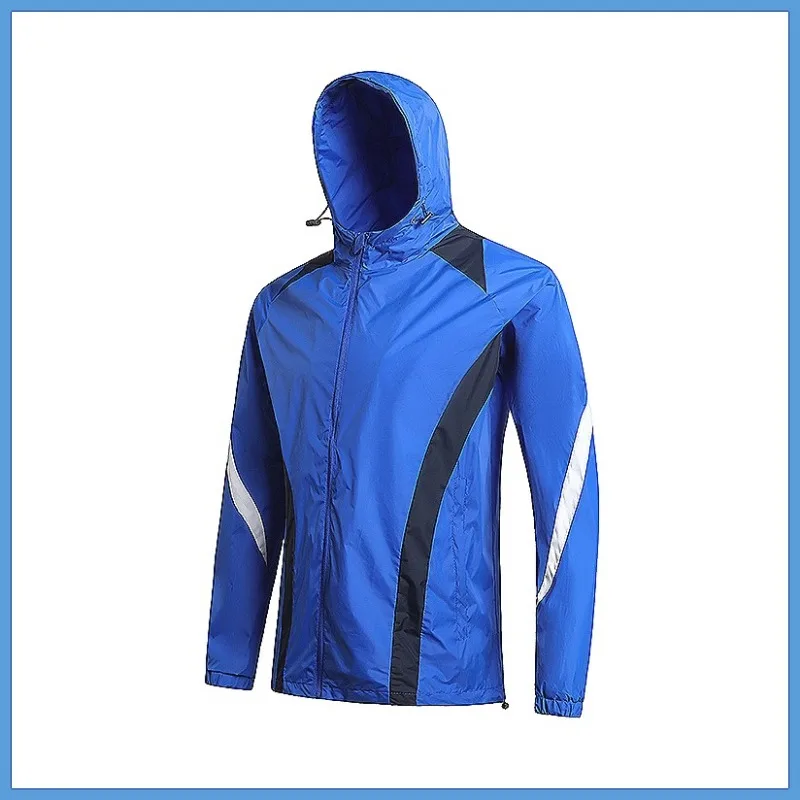 Men's Waterproof Windbreaker Running Jacket Hooded Outdoor Sports Lightweight Breathable Quick Dry Windproof Training Gym