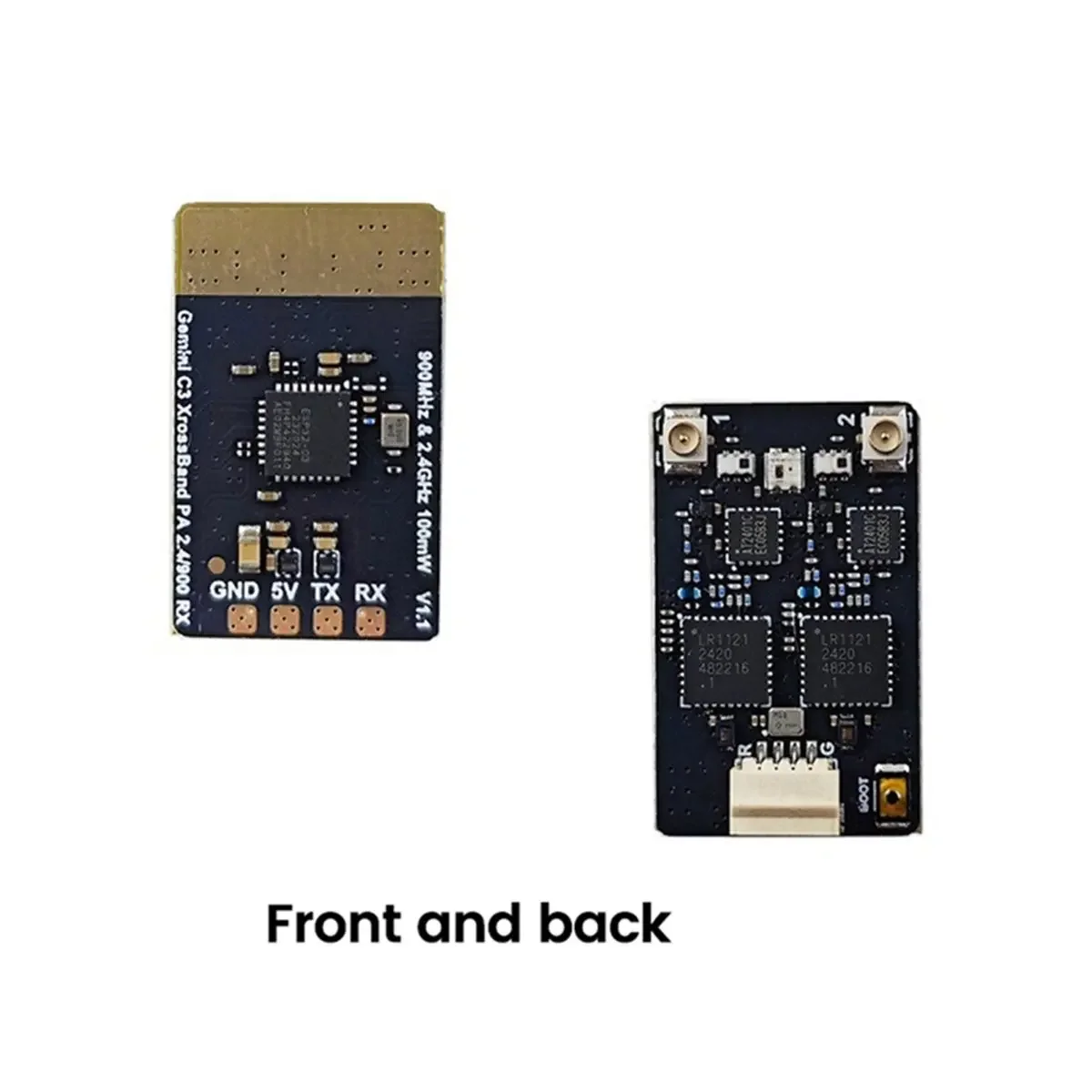 AvaCoreNew Electronics 2PCS Gemini 2.4G/915Mhz Dual ELRS Diversity Receiver 100mW -1 Connector For FPV RC Long Range Drone Quadc