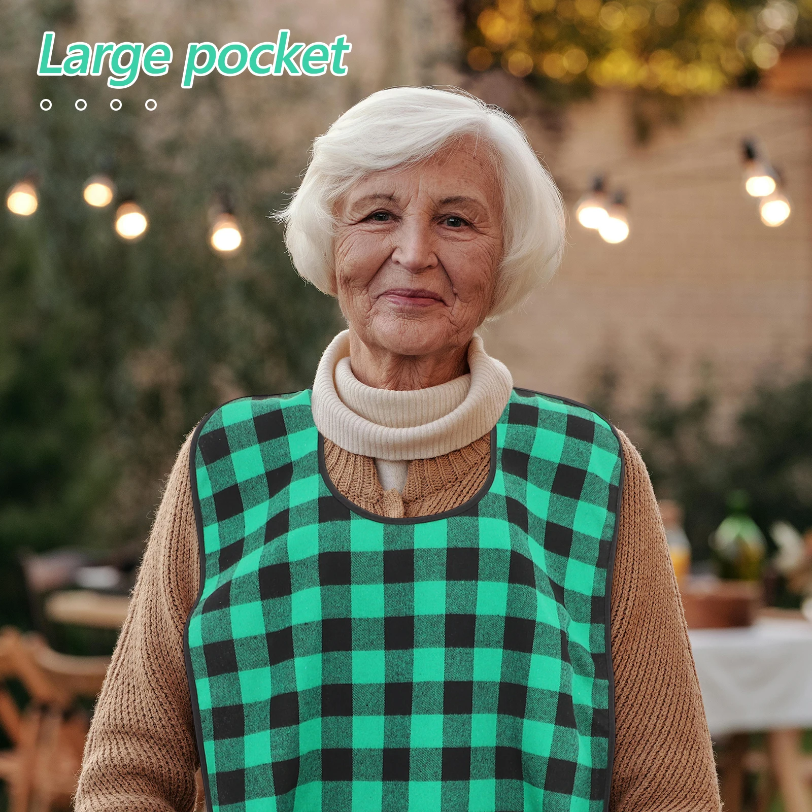 

2 шт., водонепроницаемые нагрудники для взрослых, многоразовые моющиеся нагрудники для пожилых людей с карманом для еды, столовая для пожилых пациентов