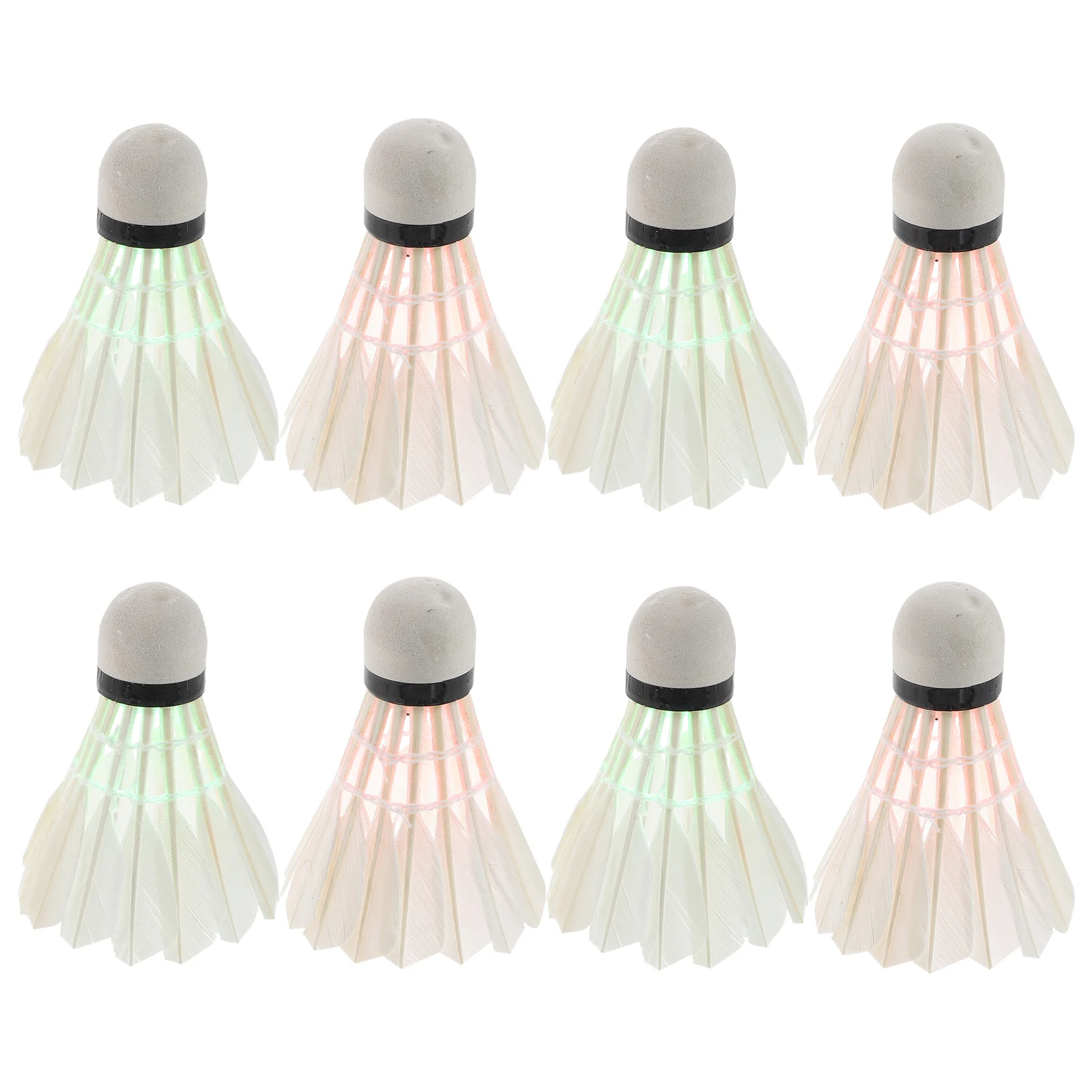 8 Pcs Glow in Dark Shuttlecocks LED Badminton Balls Sports Glowing Birdies Durable
