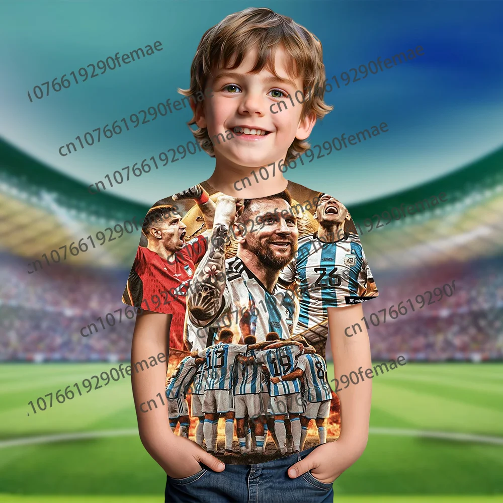 2024 Latest Messi Fan Printed T-shirt Summer Kids Boys and Girls Street Casual Fashion Comfortable Top