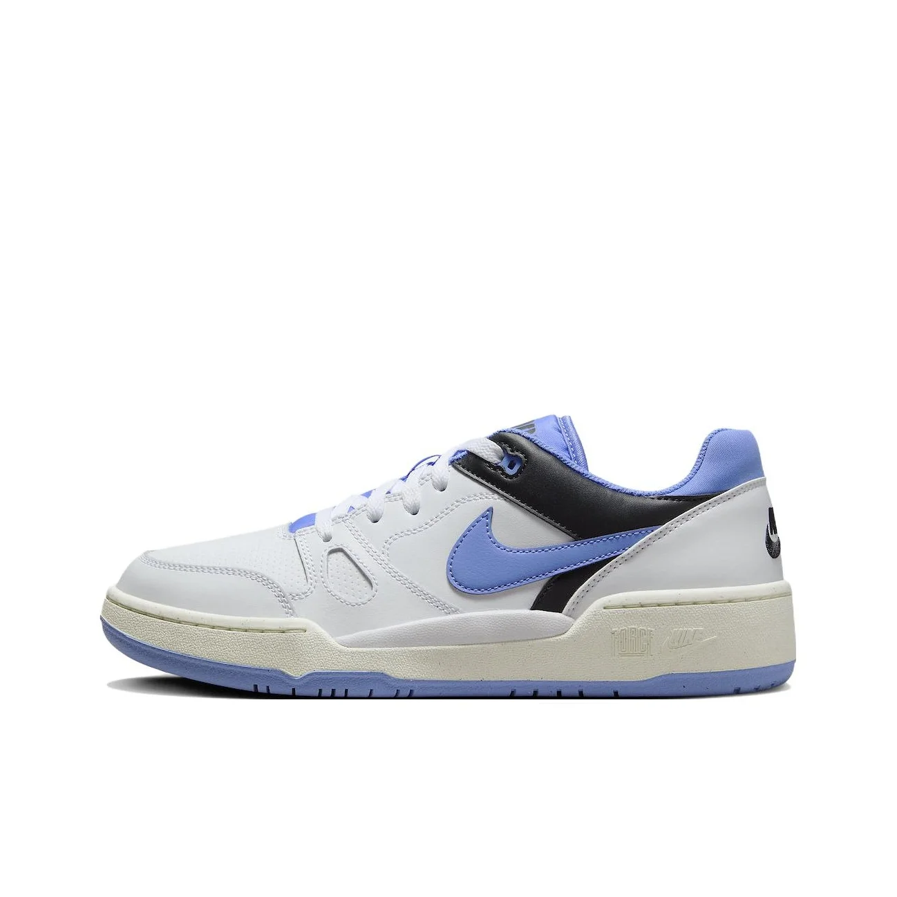 Nike Full Force Low Leather Slip Resistant Low top Skateboard Shoes Men's White Blue, Carolina Blue FB1362-100