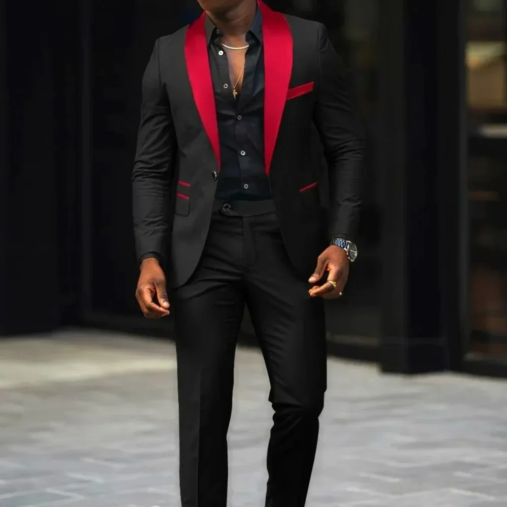 

2 Pieces Extra Large Size Suits For Men Wedding Groom Tuxedos Prom Sets Business Male Blazer Trajes De Hombre