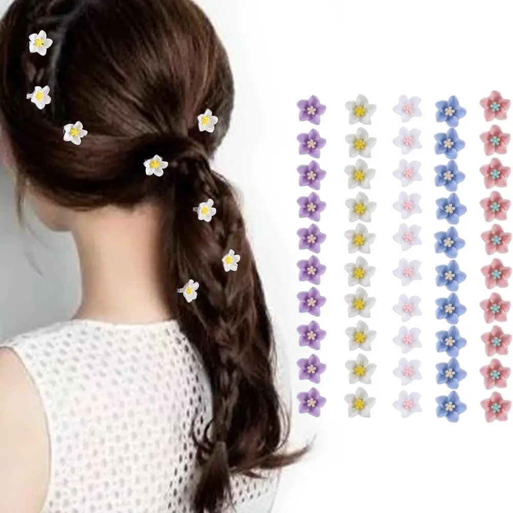 

10pcs/set Cute Girl Hair Accessories Hair Styles Holder Hair Claws Flower Hair Clips Small Hairpins Soft Ceramics
